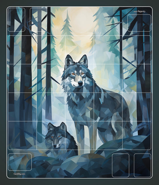 CardDig Two Player Woodland Wolves Playmat for Sorcery: Contested Realm TCG