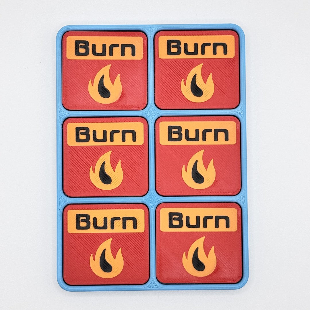 Burn - Magnetic Tokens (blue base)