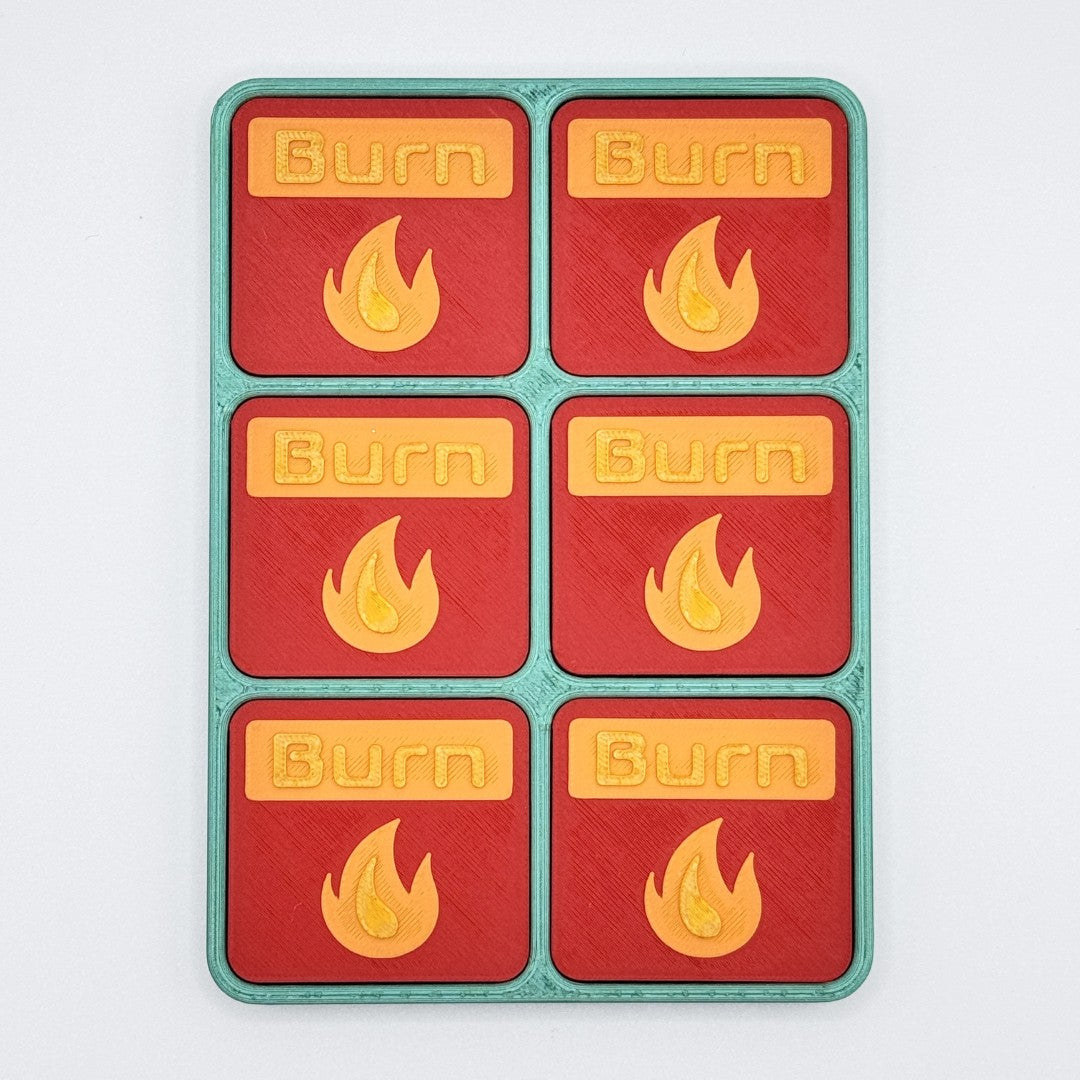 Burn - Magnetic Tokens (green base)
