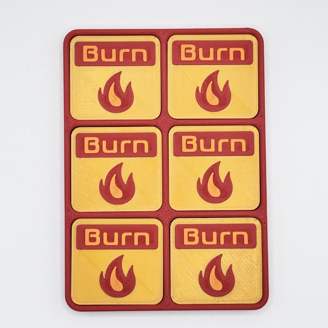 Burn - Magnetic Tokens (alt red base)