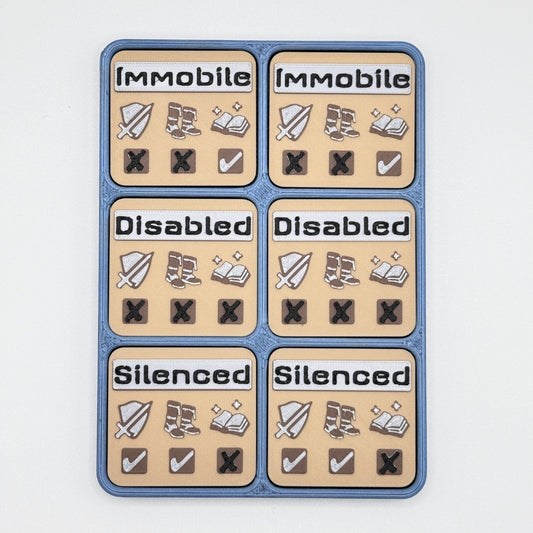 Disabled Immobile Silenced - Magnetic Tokens (blue base)