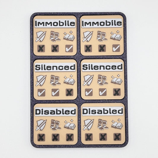 Disabled Immobile Silenced - Magnetic Tokens (purple base)