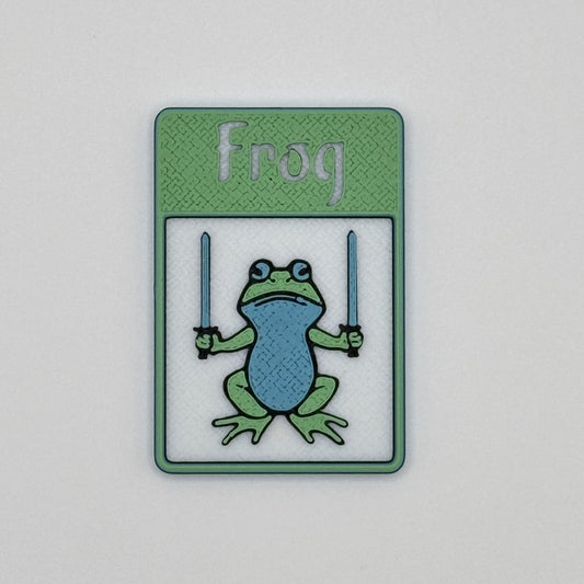 Frog Token (warrior - white green blue)