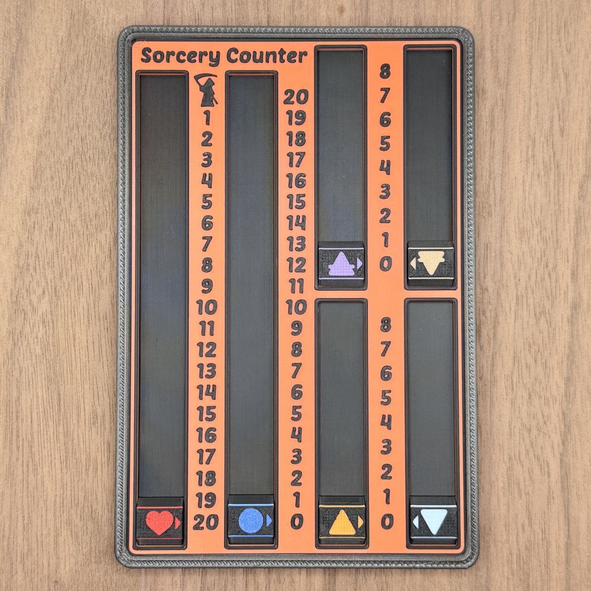 Sorcery Counter - Orange on Black