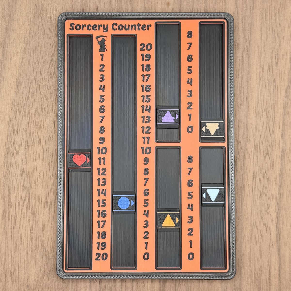 Sorcery Counter - Orange on Black